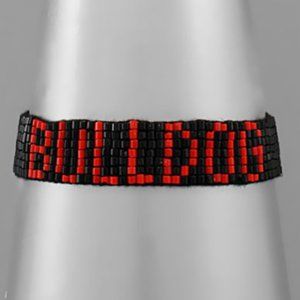 LUXURY BEADED BRACELET - UGA GEORGIA BULLDOGS - RED BLACK